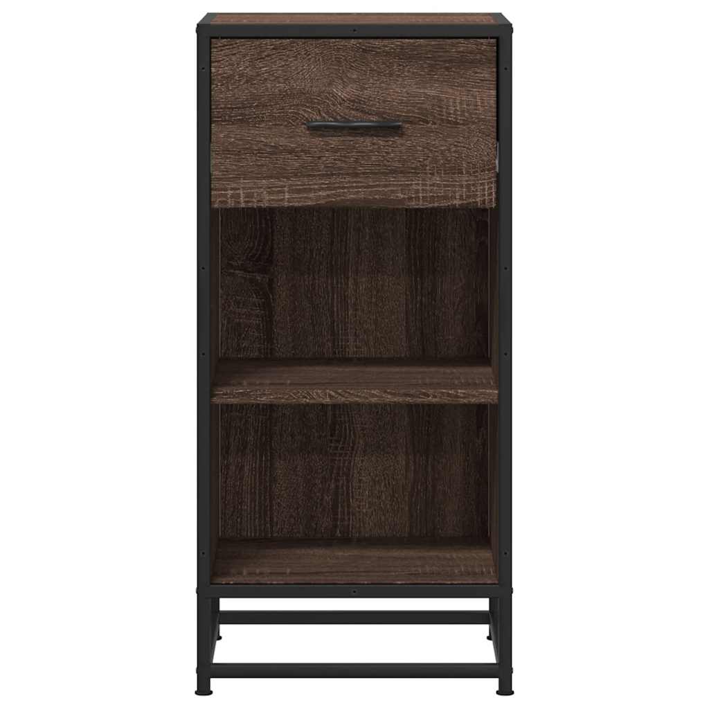 vidaXL Ραφιέρα Καφέ Δρυς 35,5x35x76 εκ. Επεξ. Ξύλο + Μέταλλο