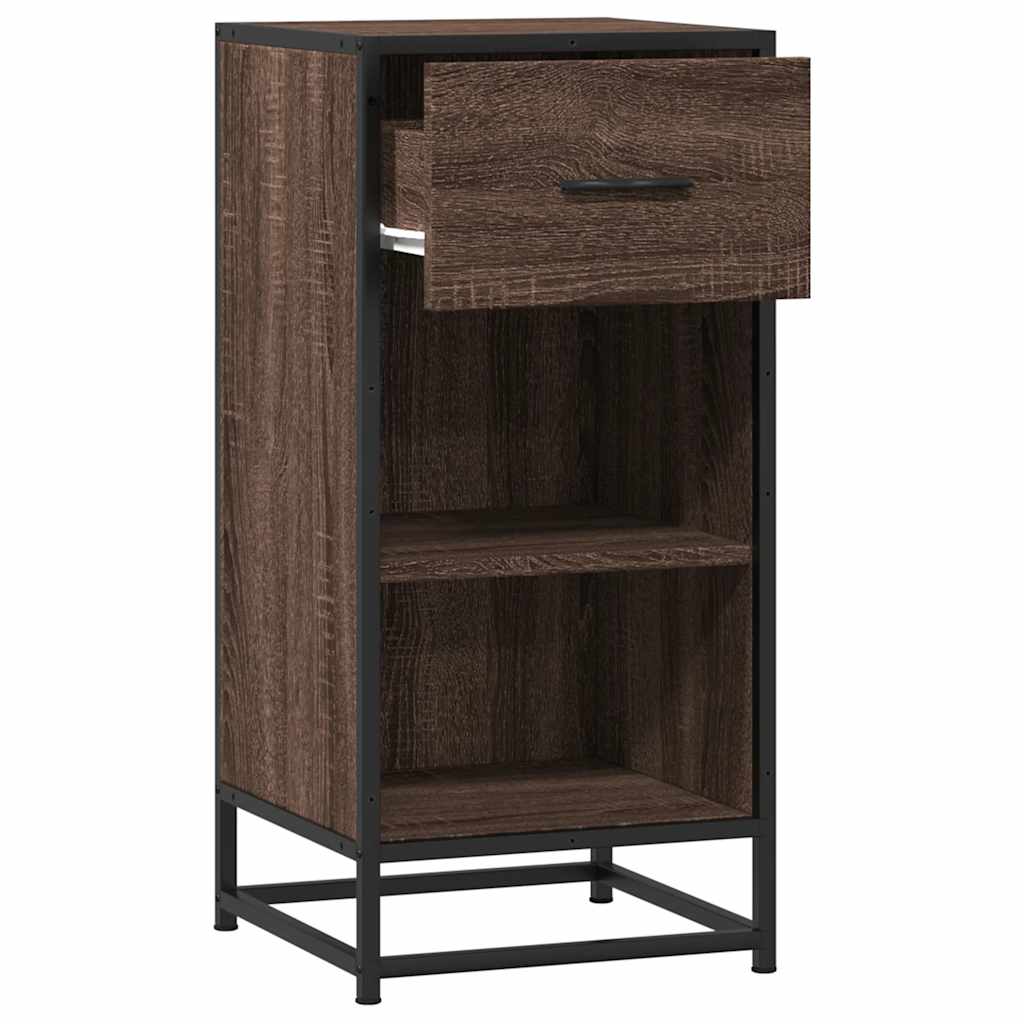vidaXL Ραφιέρα Καφέ Δρυς 35,5x35x76 εκ. Επεξ. Ξύλο + Μέταλλο