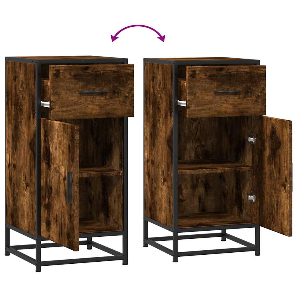 vidaXL Ραφιέρα Καπνιστή Δρυς 35,5x35x76 εκ. Επεξ. Ξύλο + Μέταλλο