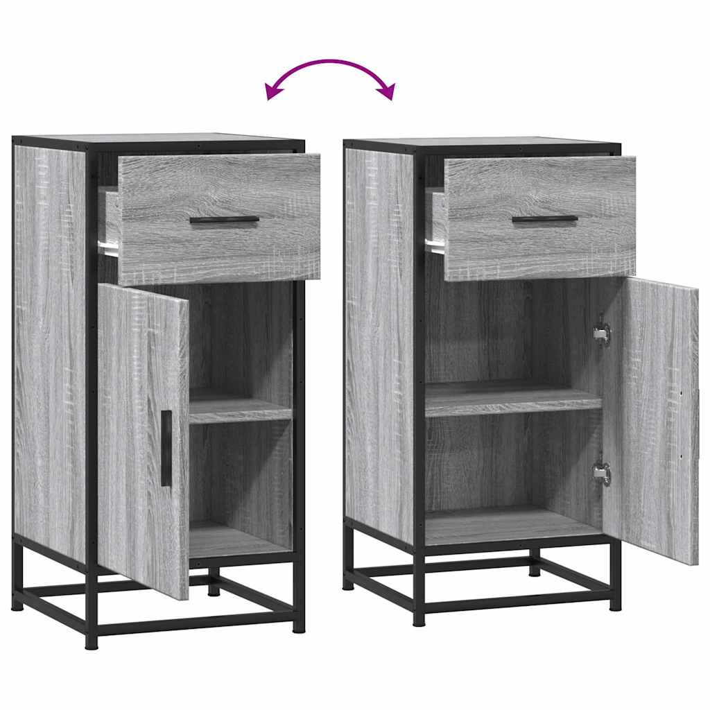 vidaXL Ραφιέρα Γκρι Sonoma 35,5x35x76 εκ. Επεξ. Ξύλο + Μέταλλο