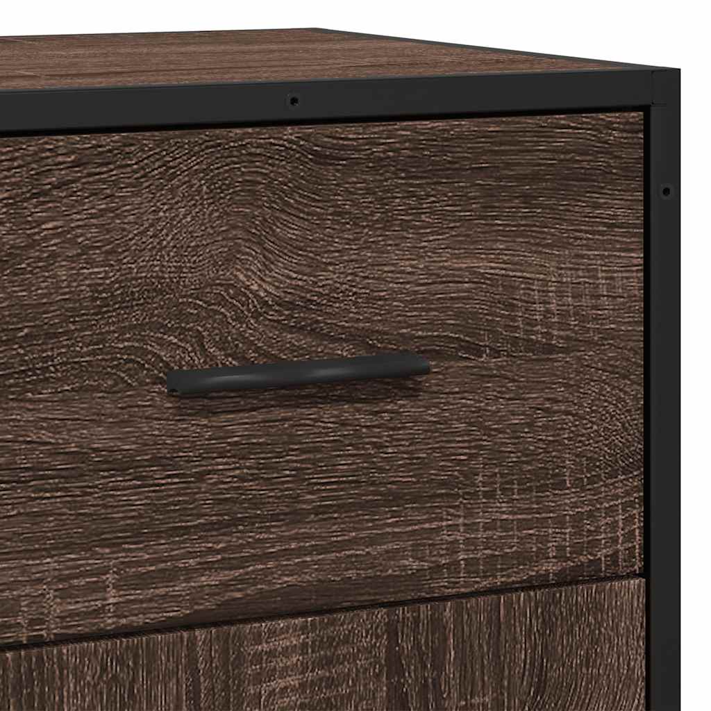 vidaXL Ραφιέρα Καφέ Δρυς 35,5x35x76 εκ. Επεξ. Ξύλο + Μέταλλο