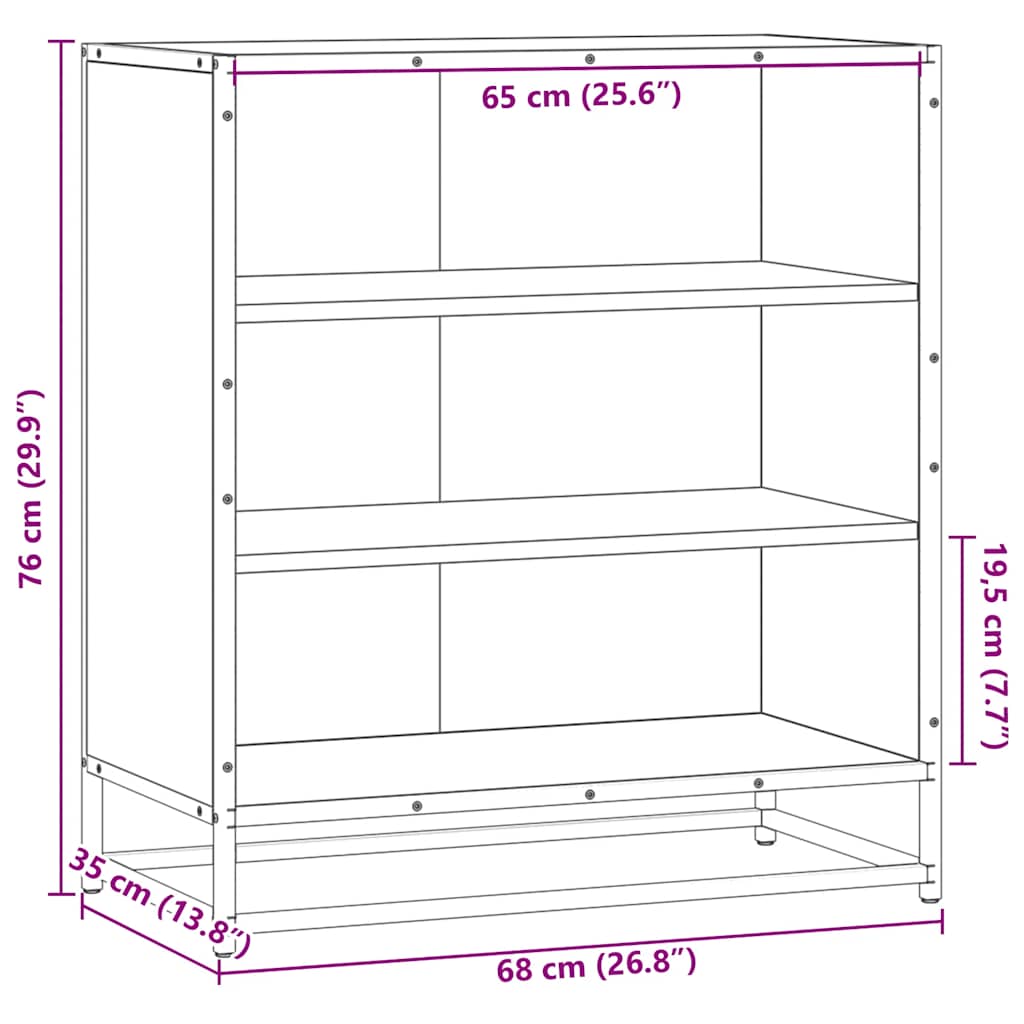 vidaXL Sideboard Grey Sonoma Κατασκευασμένο ξύλο και μέταλλο