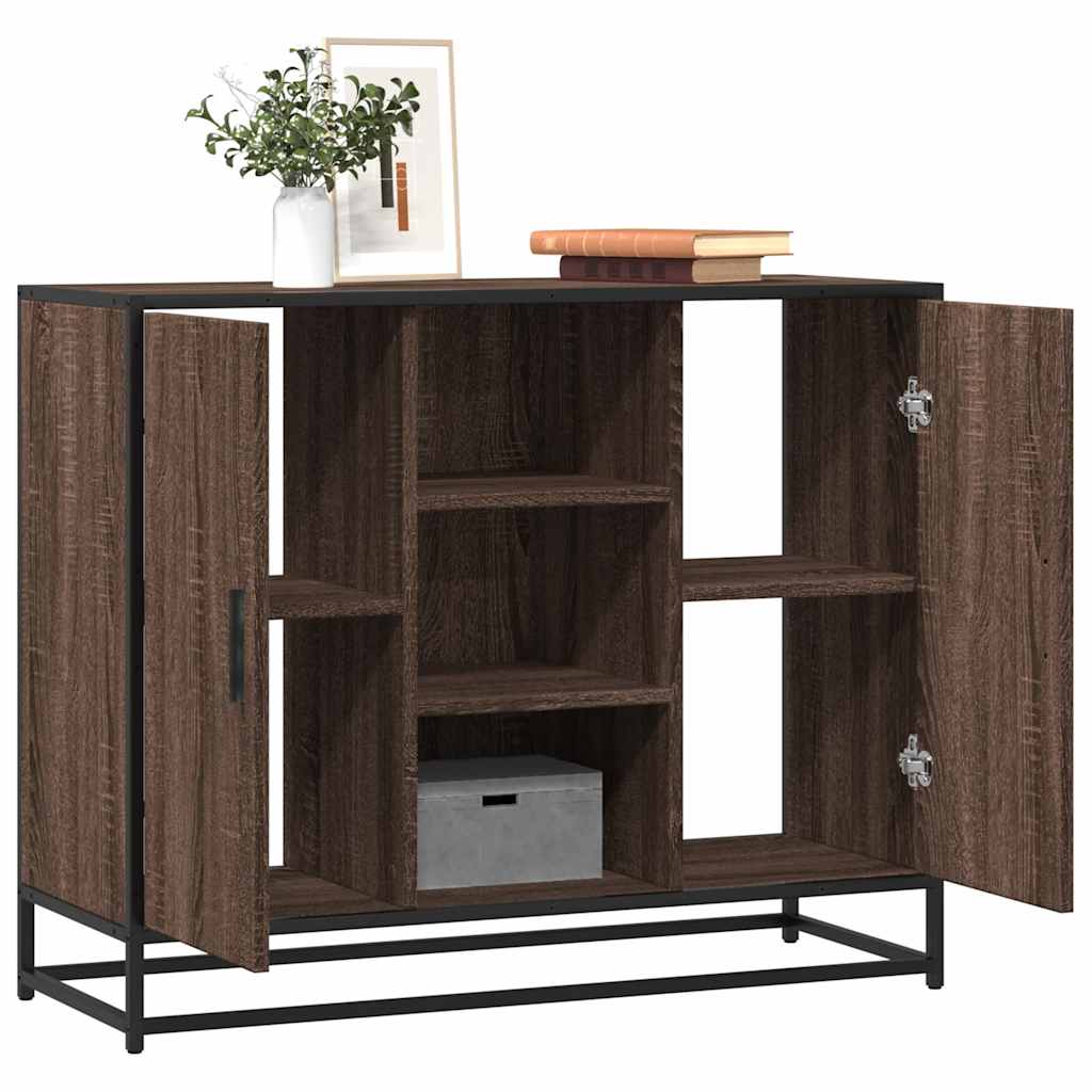 vidaXL Sideboard καφέ δρυς 92x35x76 cm Ξύλινο μηχανουργικό ξύλο