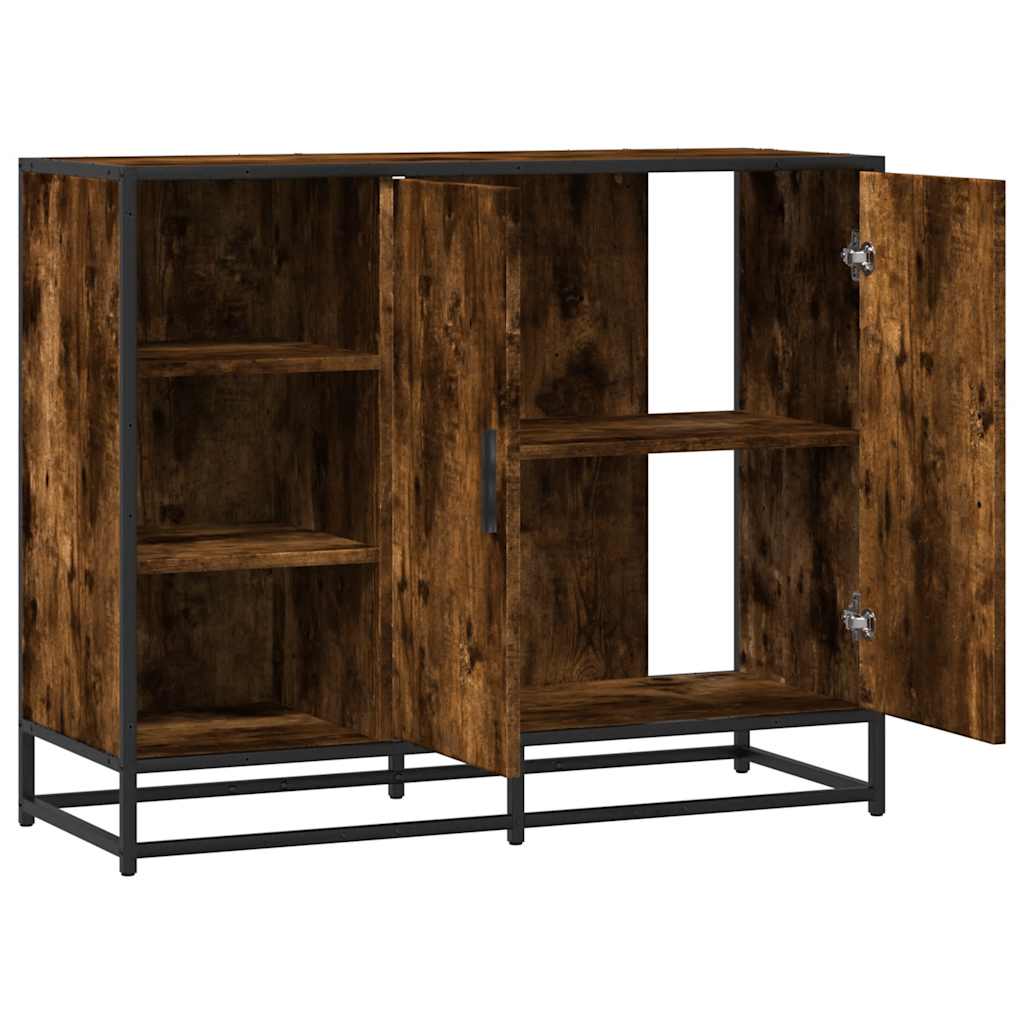 vidaXL Sideboard Καπνιστή δρυς 92x35x76 cm Κατασκευασμένο ξύλο