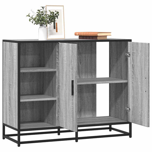 vidaXL Sideboard Γκρι Sonoma 92x35x76 cm Ξύλινο μηχανουργικό ξύλο