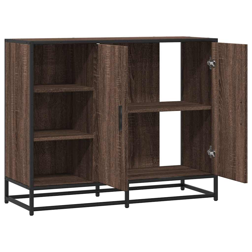 vidaXL Sideboard καφέ δρυς 92x35x76 cm Ξύλινο μηχανουργικό ξύλο