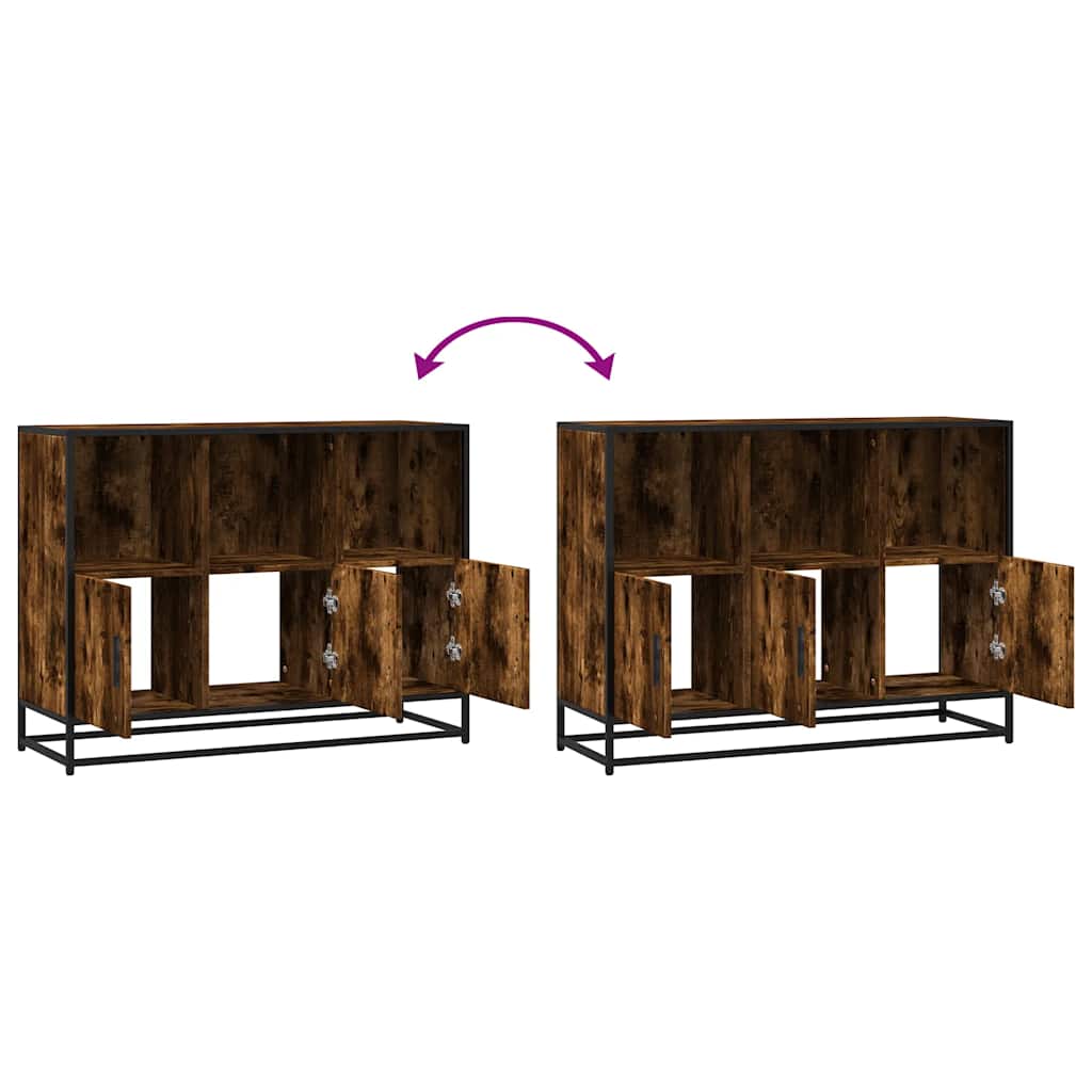 vidaXL Sideboard Καπνιστή δρυς 100x35x76 cm Κατασκευασμένο ξύλο