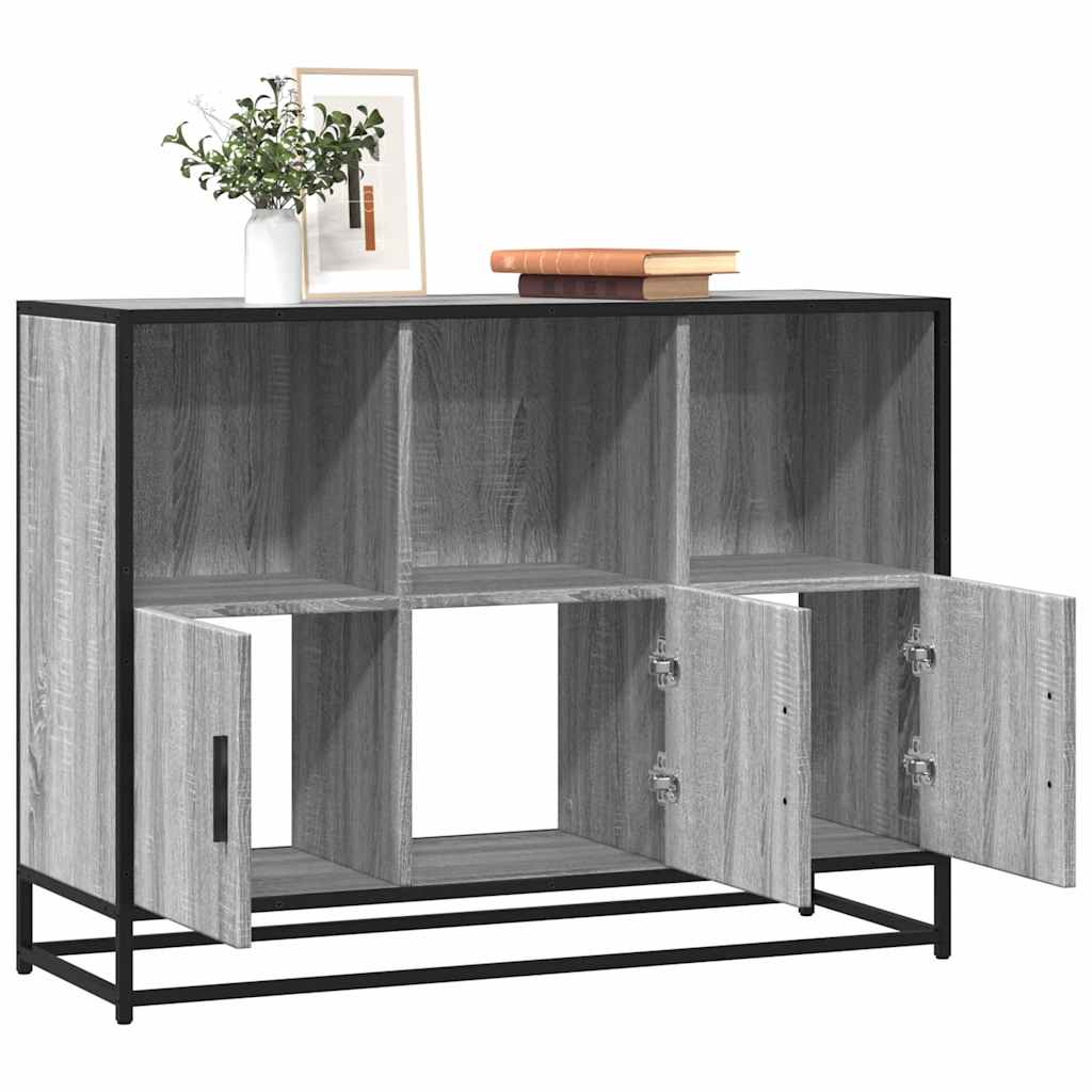vidaXL Sideboard Γκρι Sonoma 100x35x76 cm Ξύλινο μηχανουργικό ξύλο