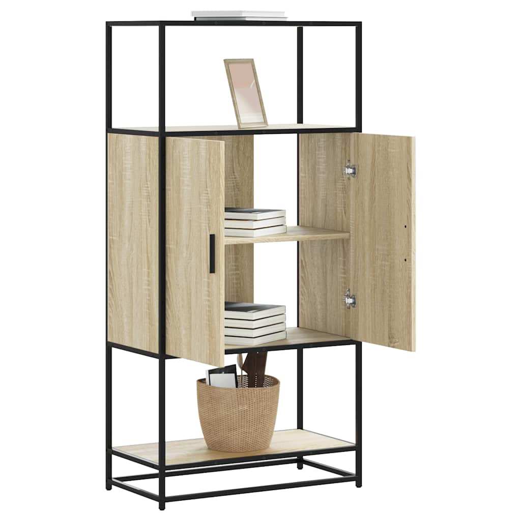 vidaXL Highboard Δρυς sonoma 68x35x139 cm Επεξεργασμένο ξύλο μέταλλο