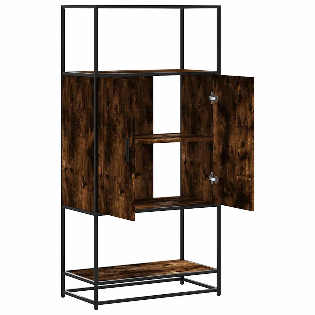 vidaXL Highboard Καπνιστή δρυς 68x35x139 cm Κατασκευασμένο ξύλο
