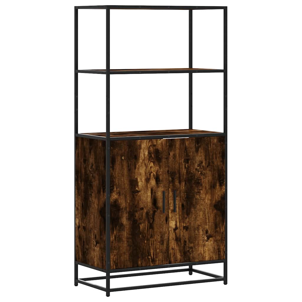 vidaXL Highboard Καπνιστή δρυς 68x35x139 cm Κατασκευασμένο ξύλο