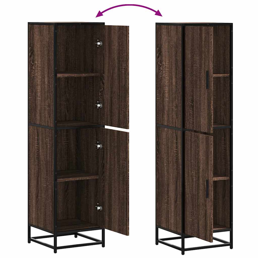 vidaXL Highboard καφέ δρυς Κατασκευασμένο ξύλο και μέταλλο