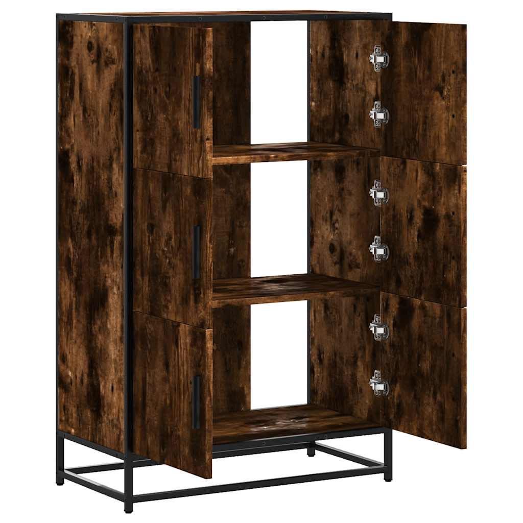 vidaXL Highboard Καπνιστή δρυς 68x35x106,5 cm Κατασκευασμένο ξύλο