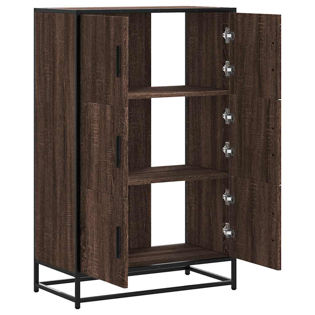vidaXL Highboard καφέ δρυς Κατασκευασμένο ξύλο και μέταλλο