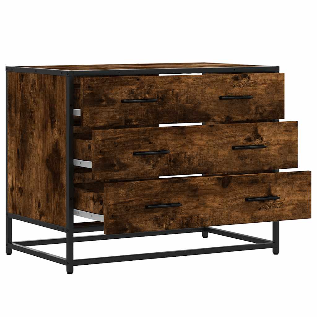 ντουλάπι συρταριών vidaXL Καπνιστή δρυς Κατασκευασμένο ξύλο