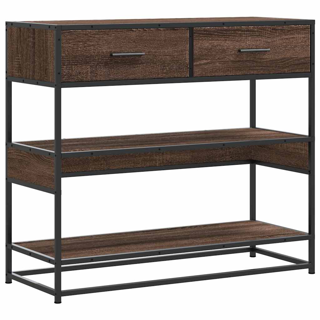 vidaXL Τραπέζι Κονσόλα Καφέ Δρυς 90x35x80 εκ. Επεξεργασμένο Ξύλο