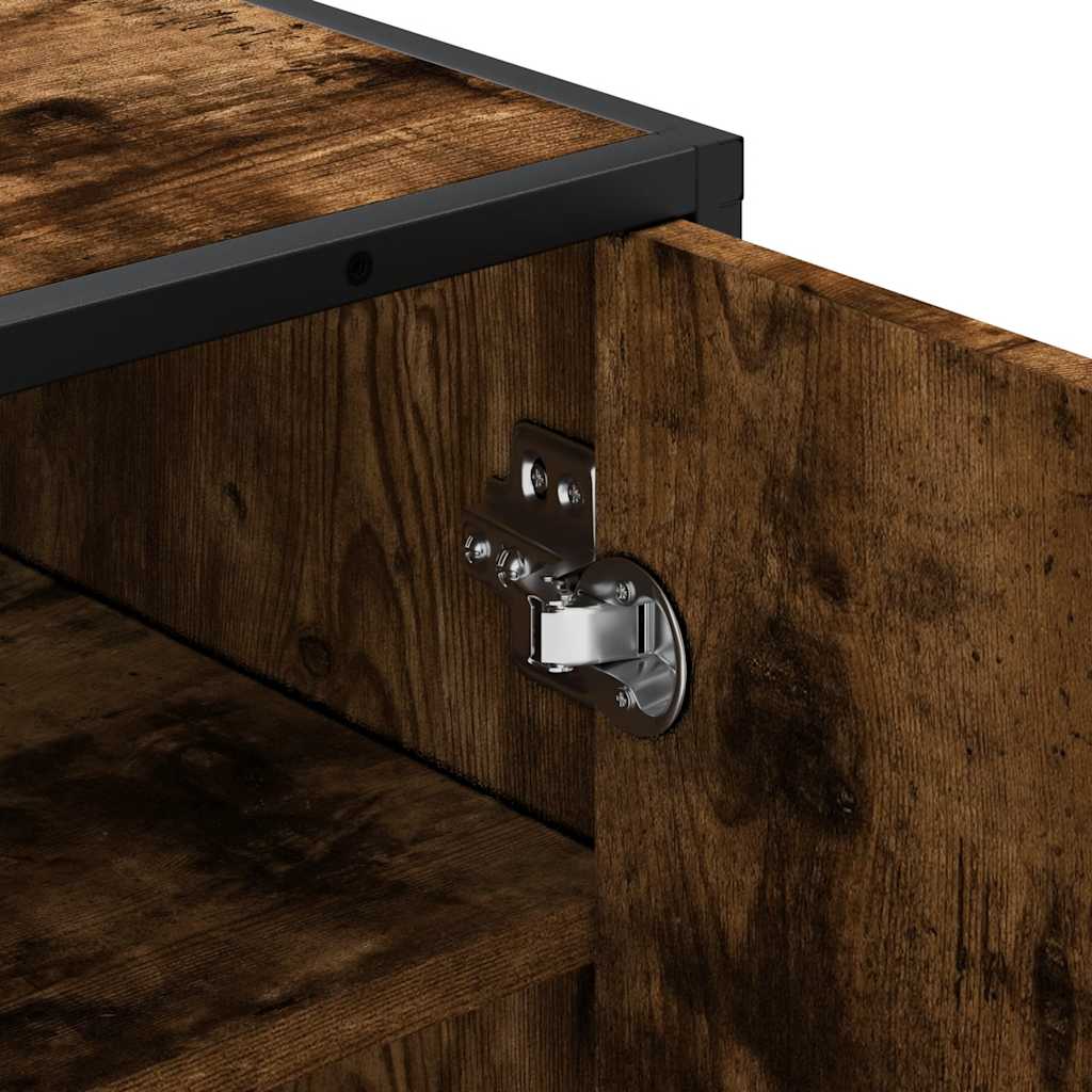 vidaXL Παπουτσοθήκη Καπνιστή Δρυς 48x38x97,5 εκ. Επεξεργασμένο Ξύλο