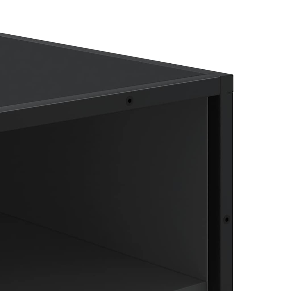 vidaXL Παπουτσοθήκη Μαύρο 48x38x97,5 εκ. από Επεξεργασμένο Ξύλο