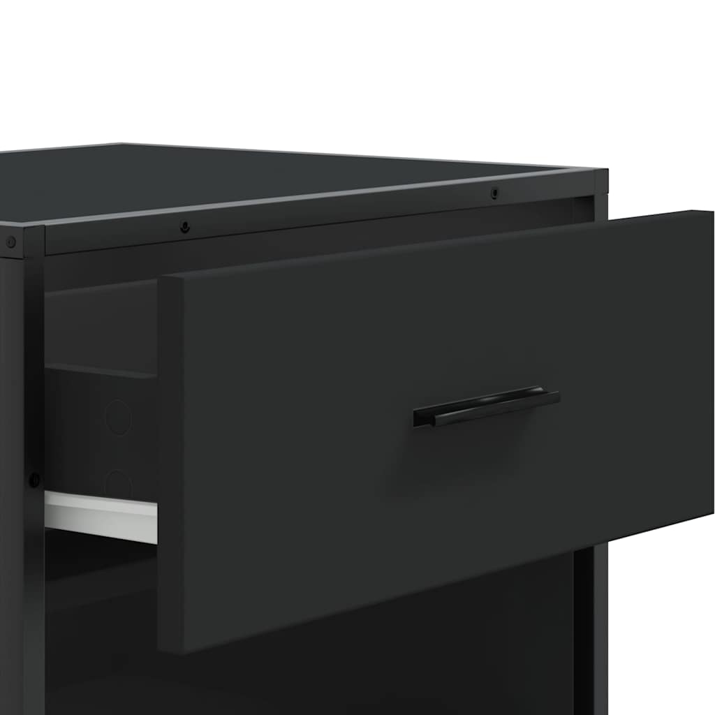 vidaXL Παπουτσοθήκη Μαύρο 48x38x97,5 εκ. από Επεξεργασμένο Ξύλο