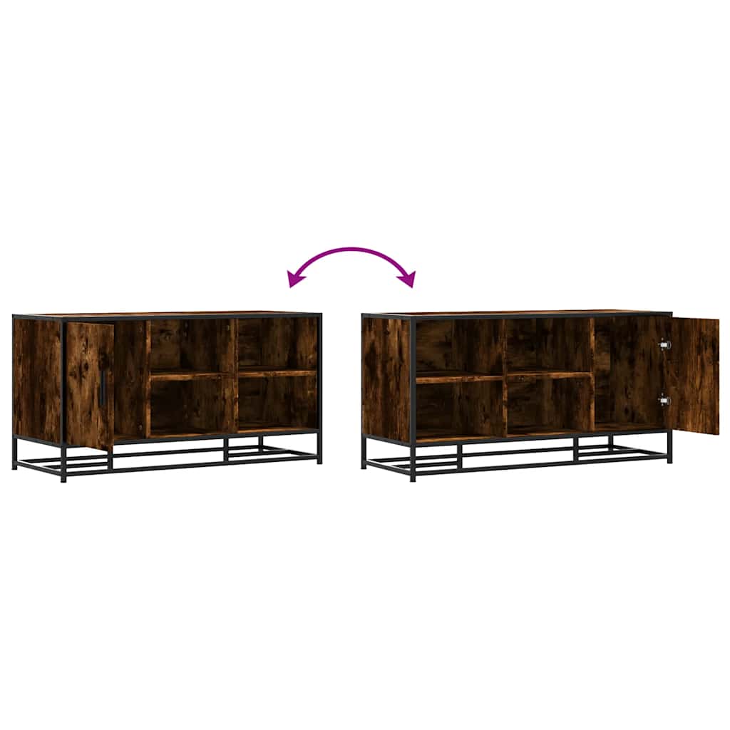 Πάγκος παπουτσιών vidaXL Καπνιστή βελανιδιά 100x40x53,5 cm