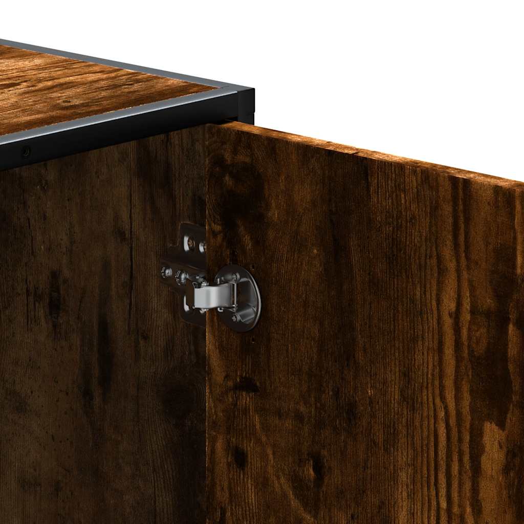 Πάγκος παπουτσιών vidaXL Καπνιστή βελανιδιά 100x40x53,5 cm