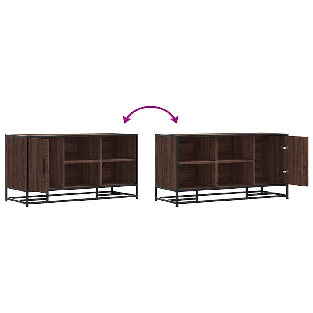 vidaXL Πάγκος παπουτσιών καφέ δρυς 100x40x53,5 cm