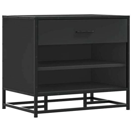 vidaXL Παπουτσοθήκη Μαύρη 60x40x53,5εκ. από Επεξεργασμένο Ξύλο μέταλλο