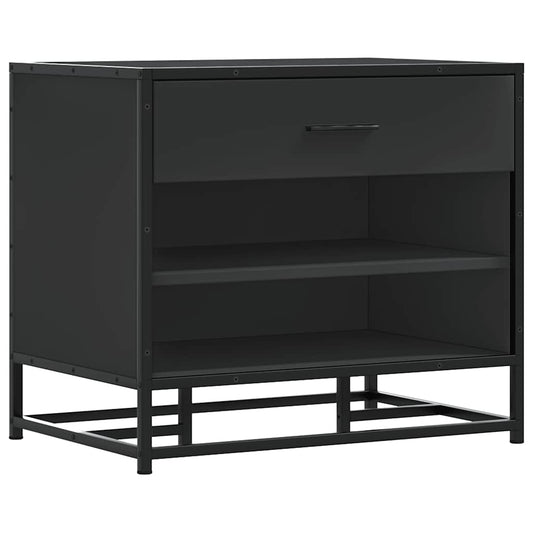 vidaXL Παπουτσοθήκη Μαύρη 60x40x53,5εκ. από Επεξεργασμένο Ξύλο μέταλλο