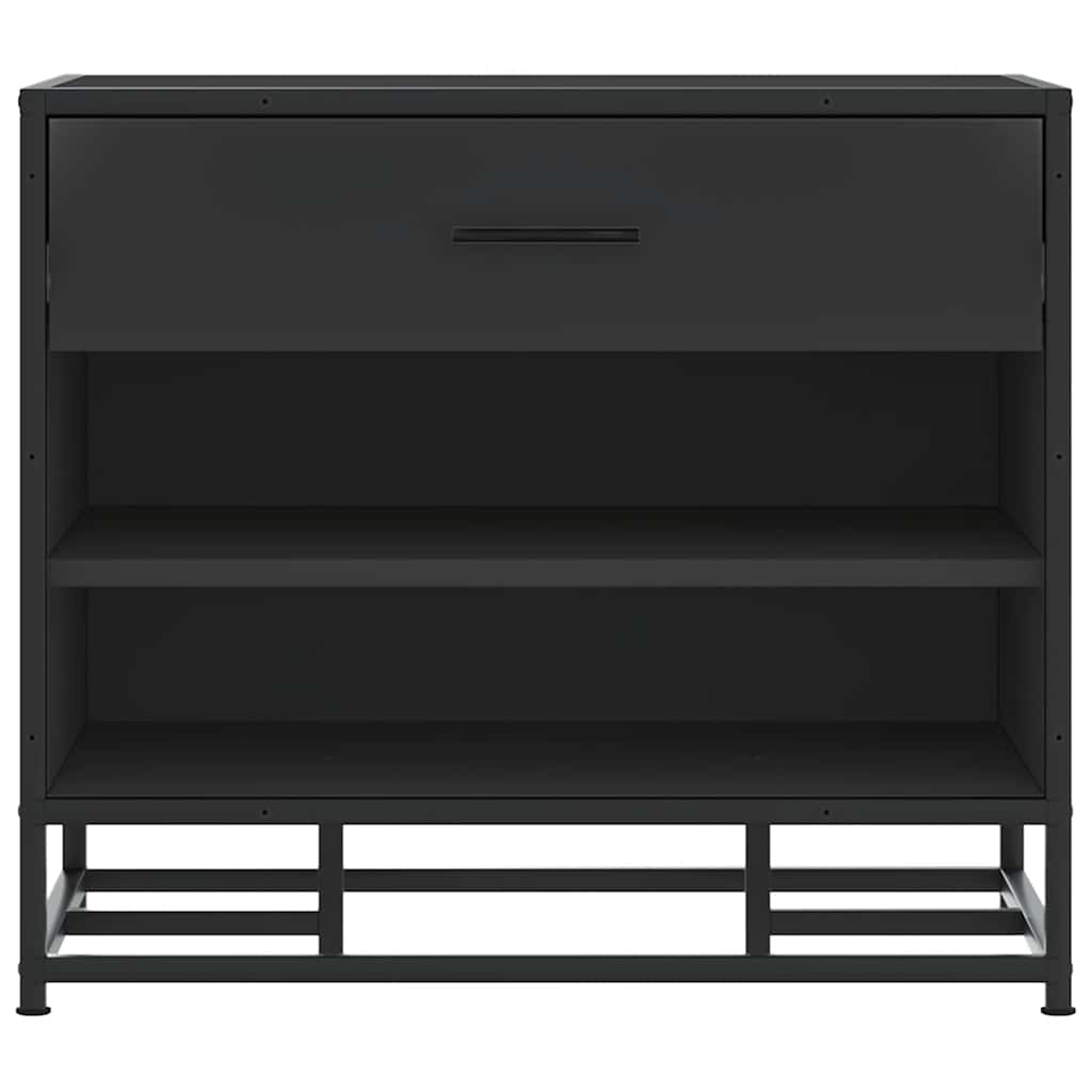 vidaXL Παπουτσοθήκη Μαύρη 60x40x53,5εκ. από Επεξεργασμένο Ξύλο μέταλλο