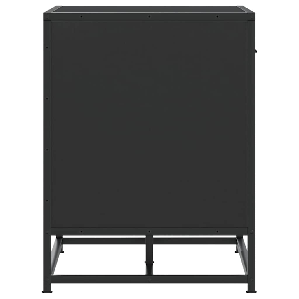 vidaXL Παπουτσοθήκη Μαύρη 60x40x53,5εκ. από Επεξεργασμένο Ξύλο μέταλλο