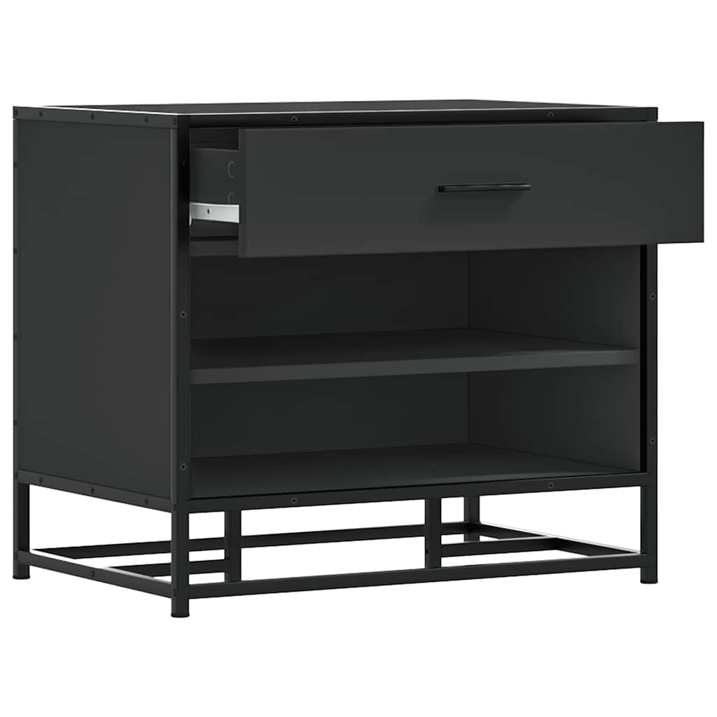 vidaXL Παπουτσοθήκη Μαύρη 60x40x53,5εκ. από Επεξεργασμένο Ξύλο μέταλλο