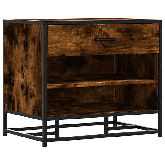 vidaXL Πάγκος παπουτσιών Δρυς Καπνιστό 60x40x53,5cm Επεξεργασμένο ξύλο