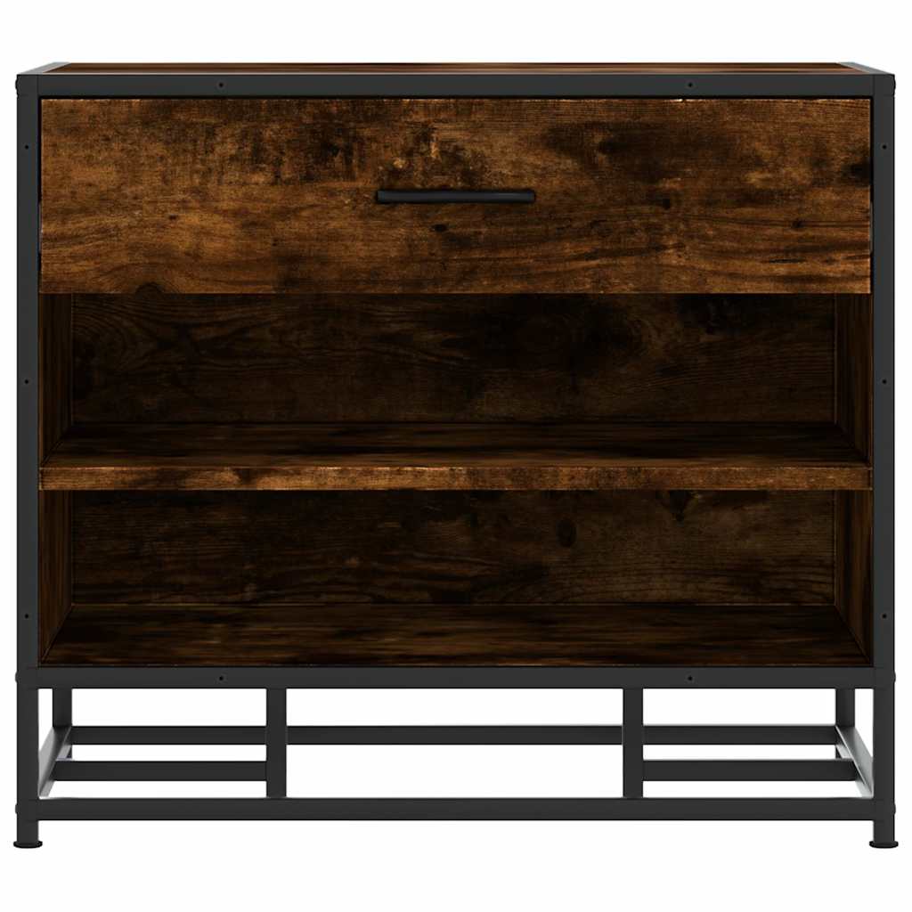 vidaXL Πάγκος παπουτσιών Δρυς Καπνιστό 60x40x53,5cm Επεξεργασμένο ξύλο