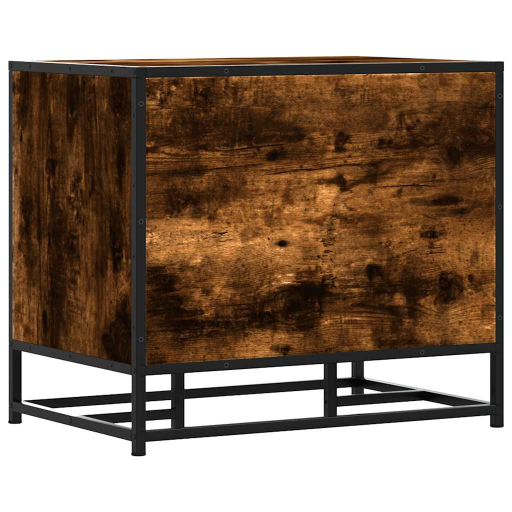 vidaXL Πάγκος παπουτσιών Δρυς Καπνιστό 60x40x53,5cm Επεξεργασμένο ξύλο