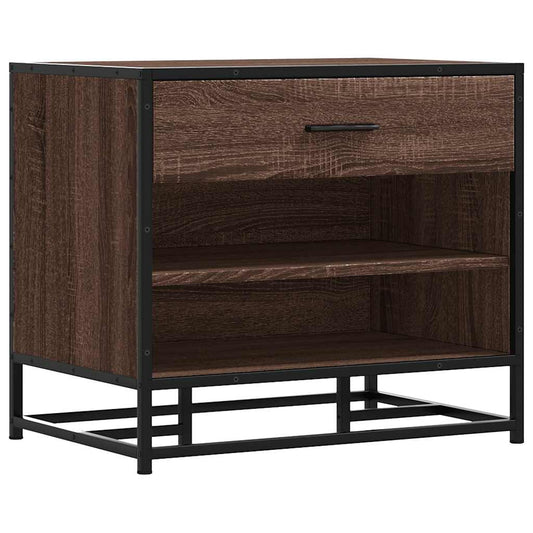 vidaXL Παγκάκι παπουτσιών καφέ δρυς 60x40x53,5 cm