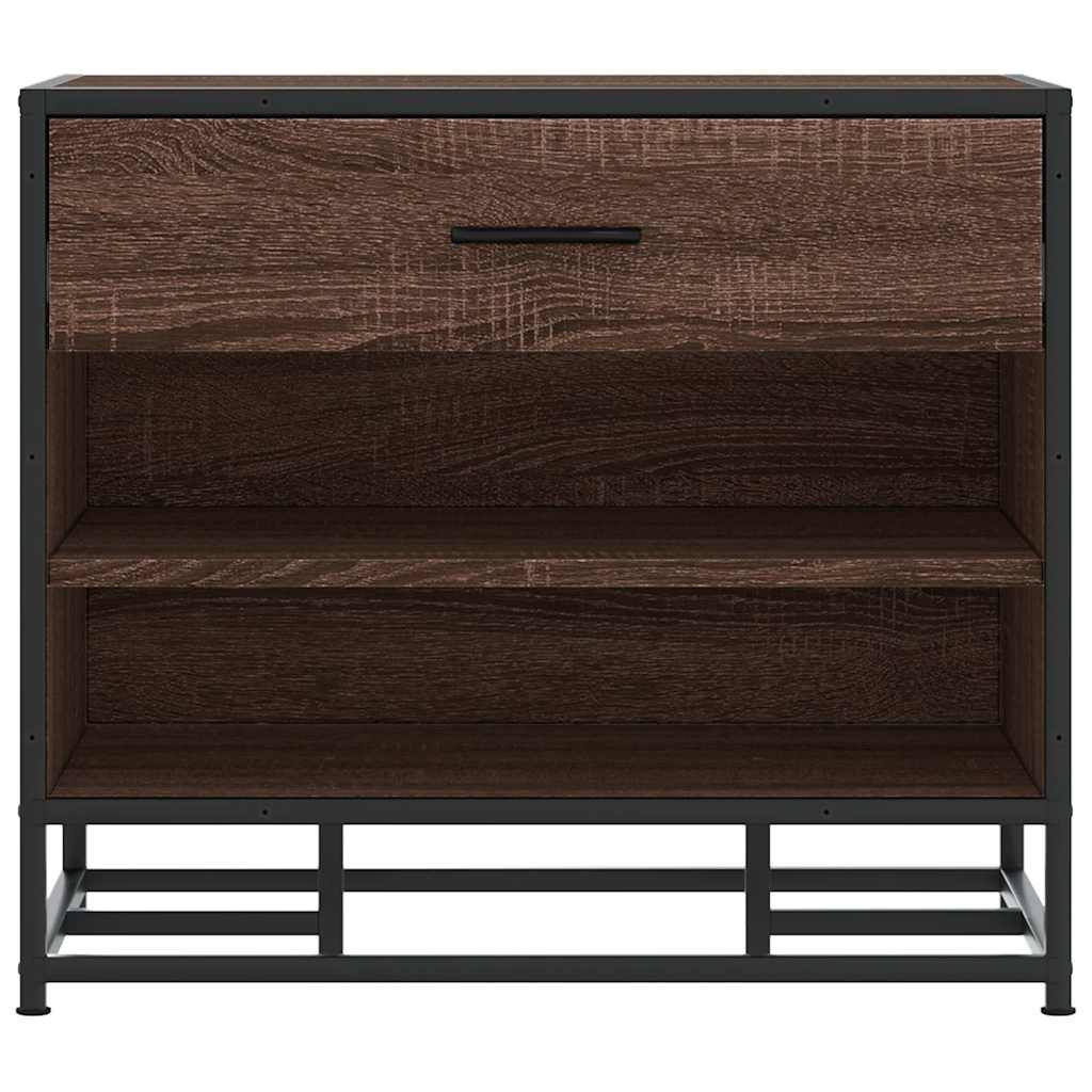 vidaXL Παγκάκι παπουτσιών καφέ δρυς 60x40x53,5 cm