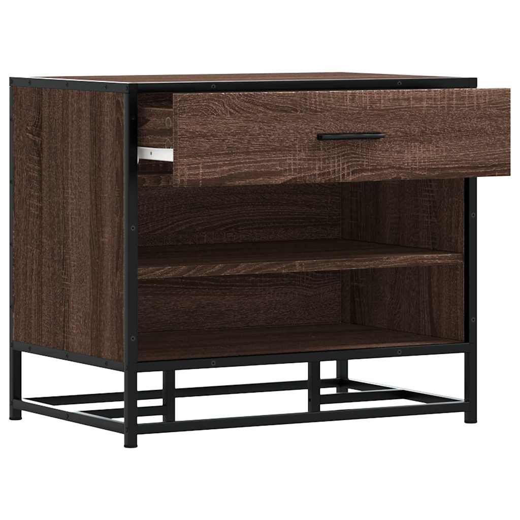 vidaXL Παγκάκι παπουτσιών καφέ δρυς 60x40x53,5 cm