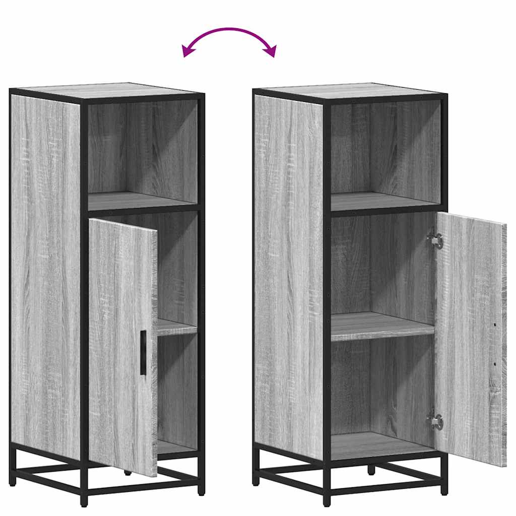 vidaXL Ντουλάπι μπάνιου Γκρι Sonoma 35x37,5x100 cm