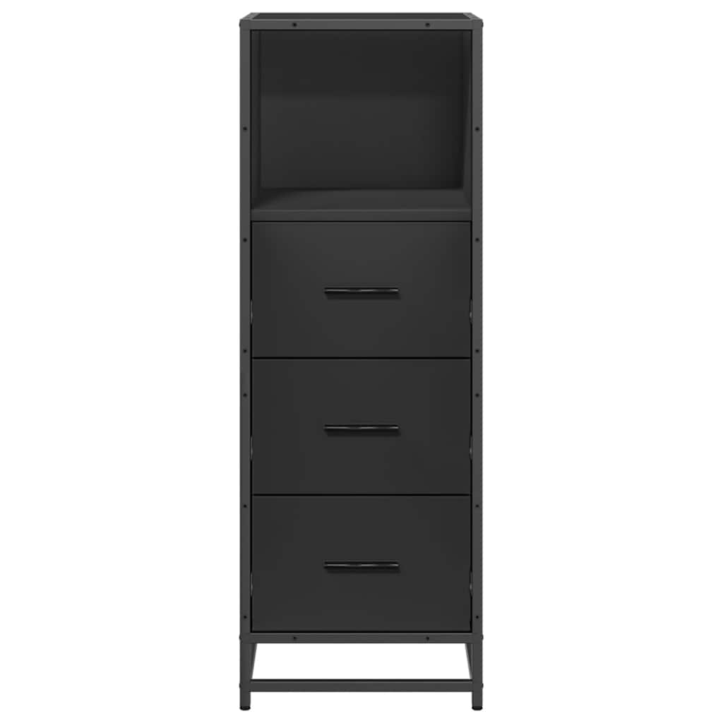 vidaXL Ντουλάπι μπάνιου Μαύρο 35x37,5x100 cm Ξύλινη κατασκευή