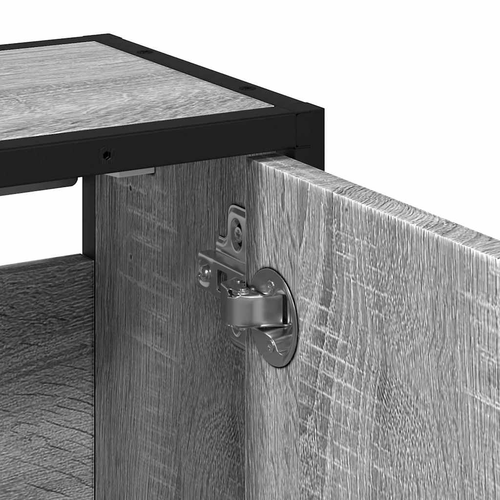 vidaXL Ντουλάπι καθρέφτη μπάνιου Γκρι Sonoma 65x20x60 cm