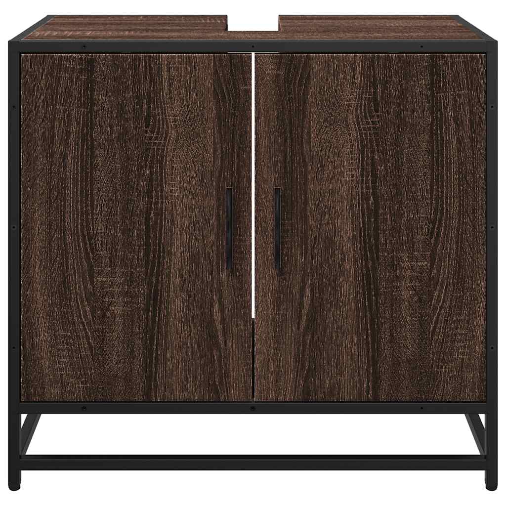 vidaXL ντουλάπι νιπτήρα μπάνιου καφέ δρυς 65x33x60 cm