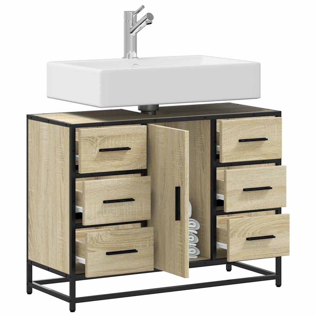 vidaXL Ντουλάπι Μπάνιου Νιπτήρα Sonoma Δρυς 80 x 33 x 60εκ. Επεξ. Ξύλο