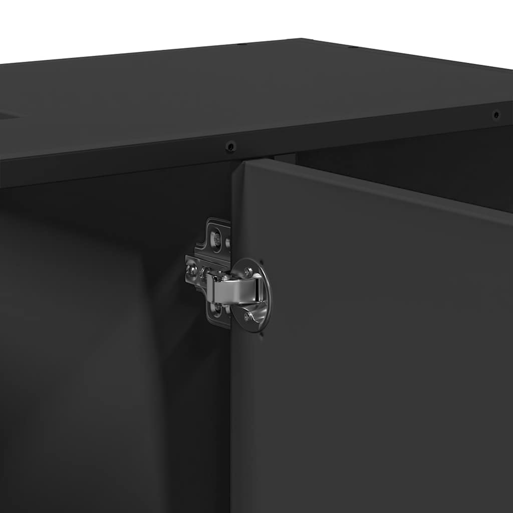 vidaXL Ντουλάπι Μπάνιου Νιπτήρα Μαύρο 80 x 33 x 60 εκ. Επεξ. Ξύλο