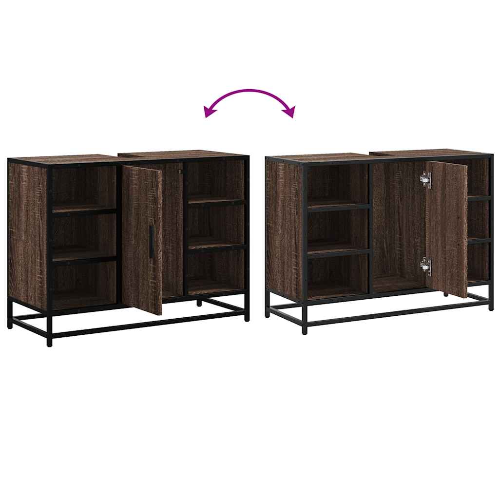 vidaXL Ντουλάπι Μπάνιου Νιπτήρα Καφέ Δρυς 80 x 33 x 60 εκ. Επεξ. Ξύλο