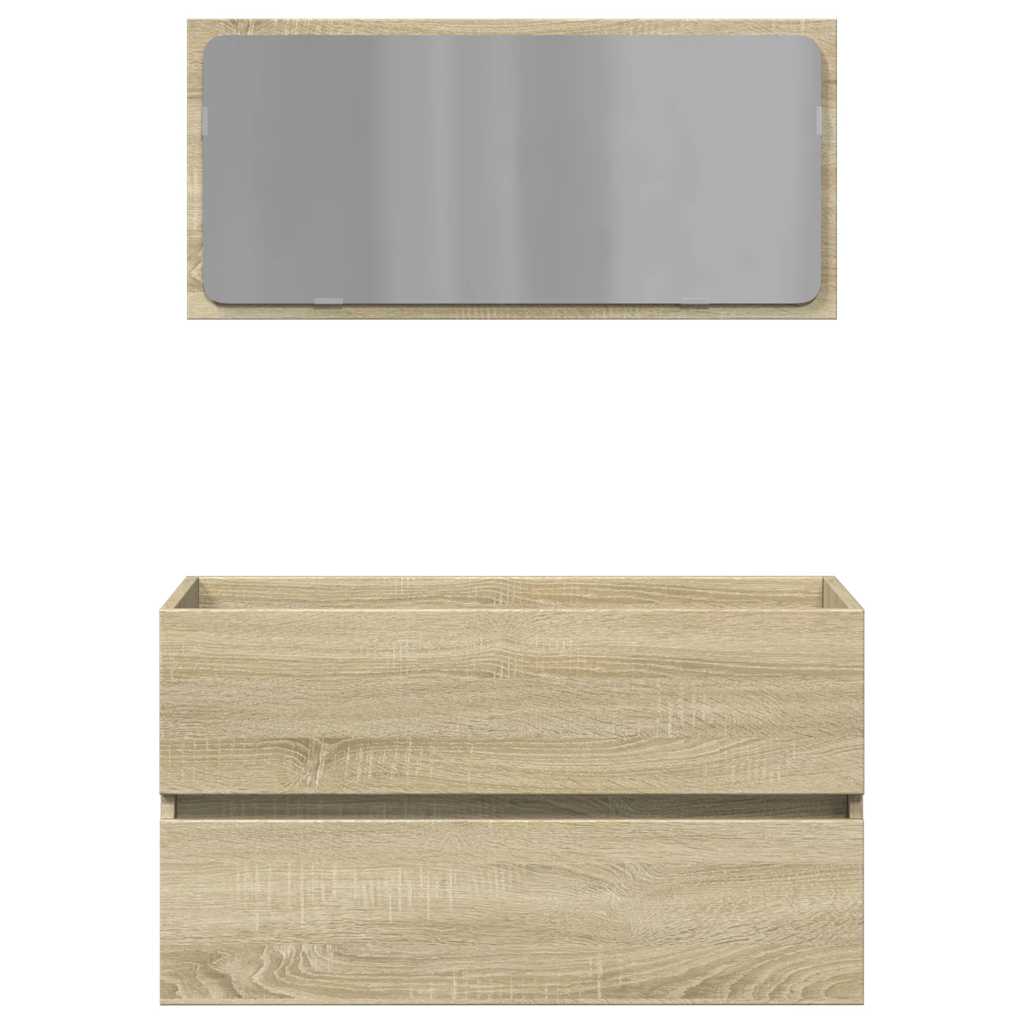 vidaXL Ντουλάπι Μπάνιου με Καθρέφτη Sonoma δρυς 80x38,5x45 εκ.