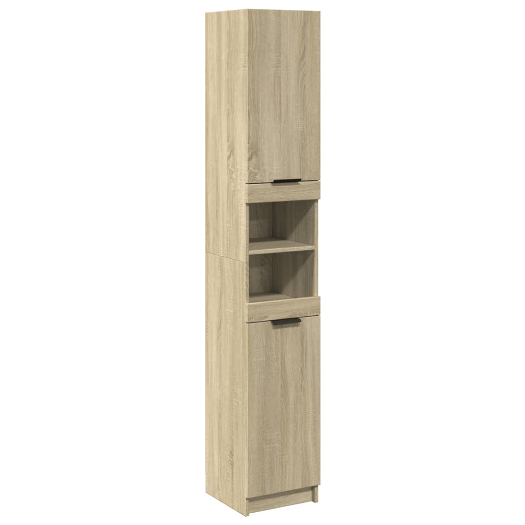 vidaXL Ντουλάπι Μπάνιου Sonoma Δρυς 32x34x188,5 εκ. Επεξεργ. Ξύλο