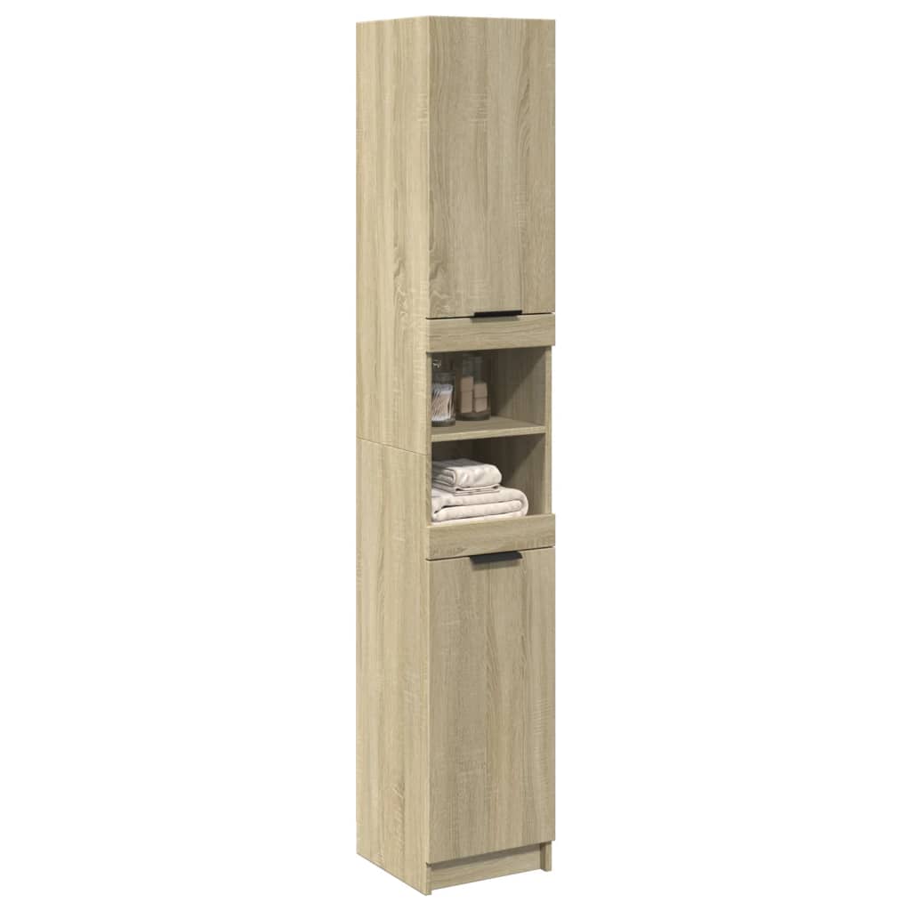 vidaXL Ντουλάπι Μπάνιου Sonoma Δρυς 32x34x188,5 εκ. Επεξεργ. Ξύλο