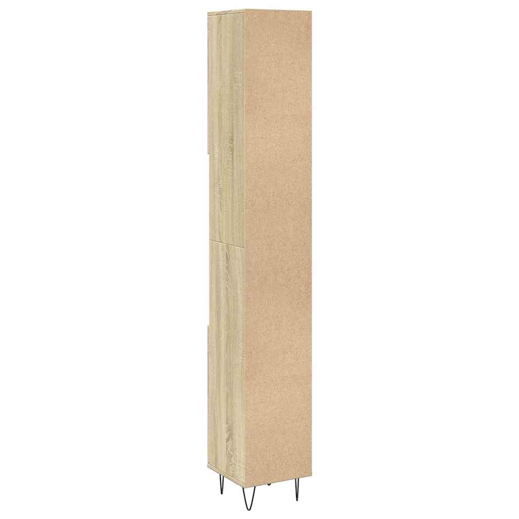vidaXL Ντουλάπι Μπάνιου Sonoma Δρυς 30x30x190 εκ. Επεξεργασμένο Ξύλο