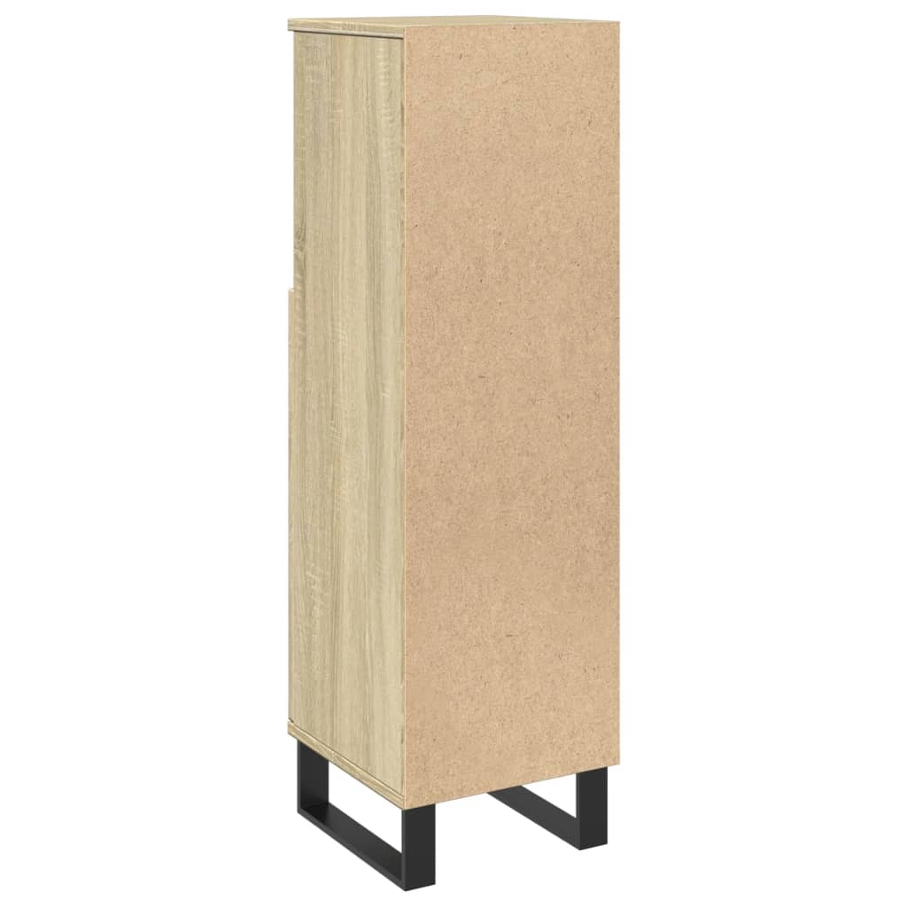 vidaXL Ντουλάπι Μπάνιου Sonoma Δρυς 30x30x100 εκ. Επεξεργασμένο Ξύλο