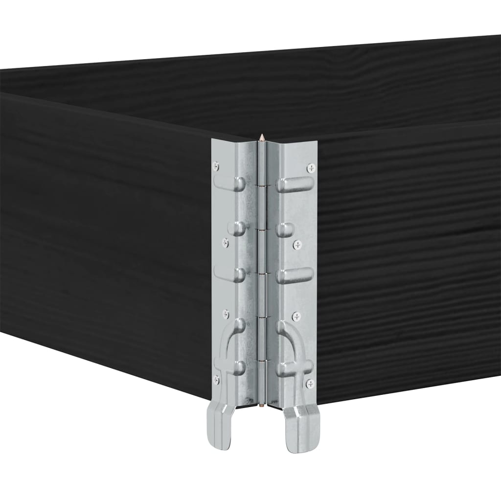 vidaXL Κολάρα Παλέτας 3 τεμ. Μαύρο 150x50 εκ. από Μασίφ Ξύλο Πεύκου